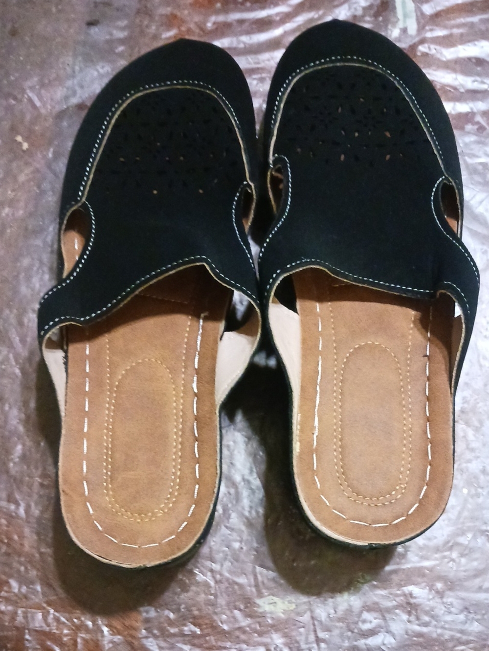 ComfortFit Women’s Black Slip-On Sandals